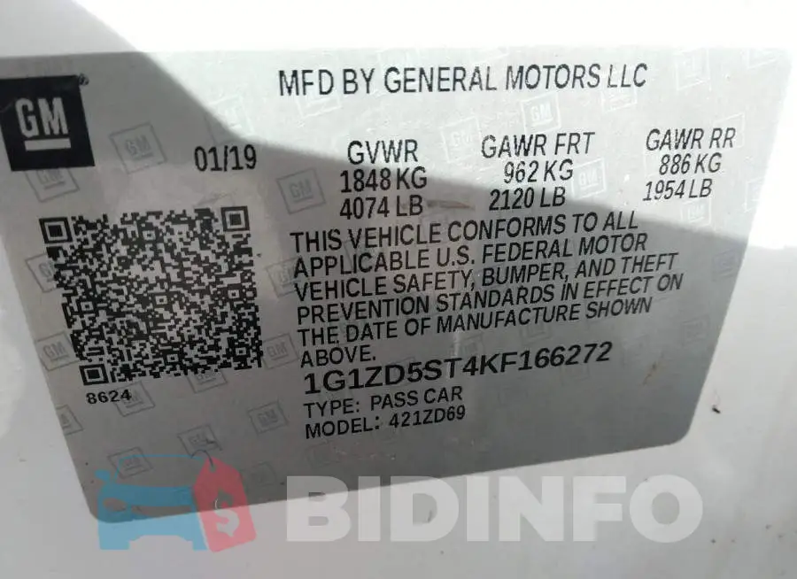1G1ZD5ST4KF166272 Photo# 9