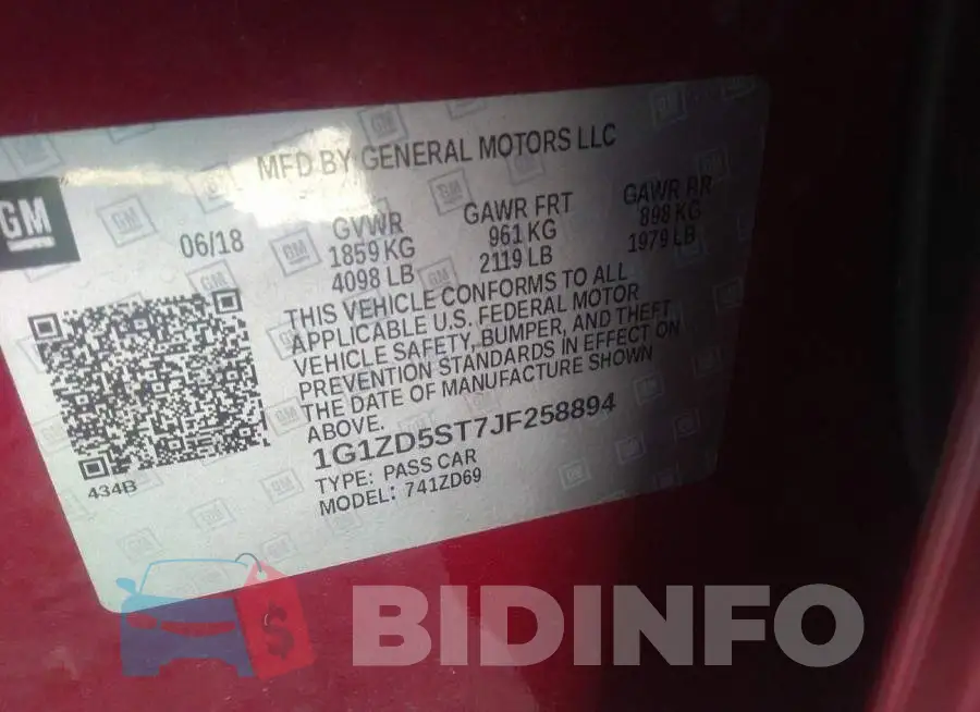 1G1ZD5ST7JF258894 Photo# 9