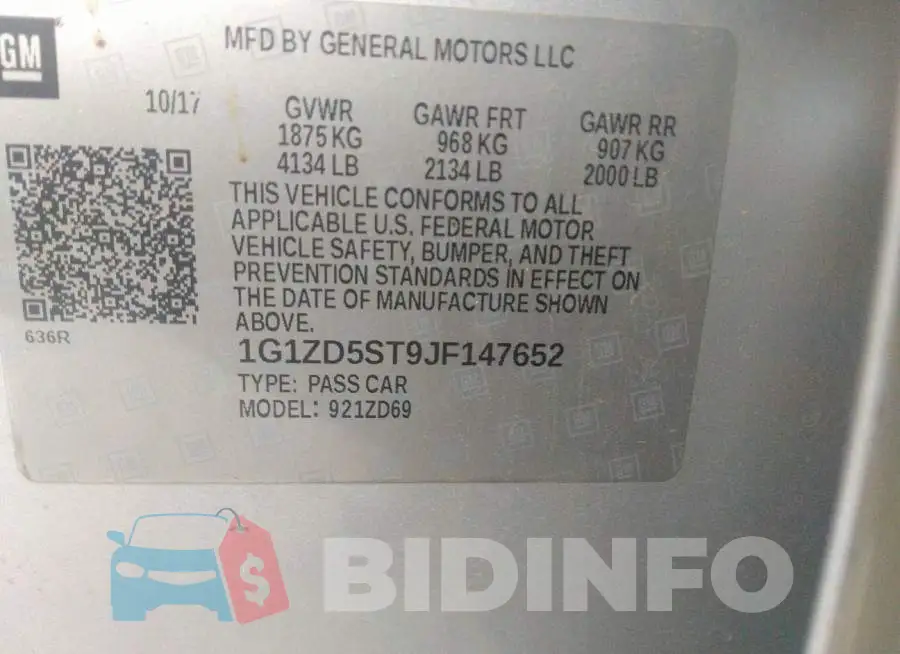 1G1ZD5ST9JF147652 Photo# 9