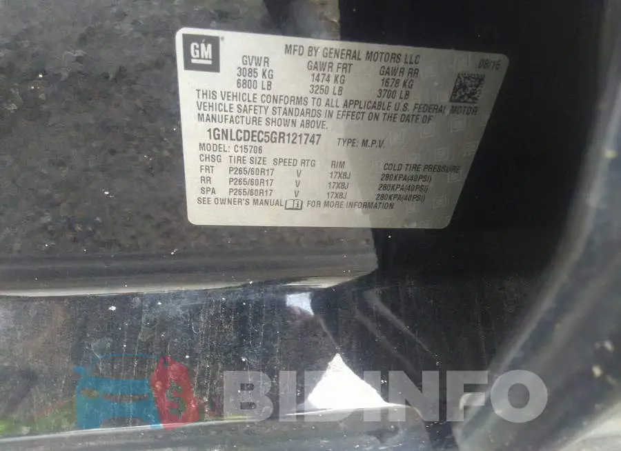 1GNLCDEC5GR121747 Photo# 9