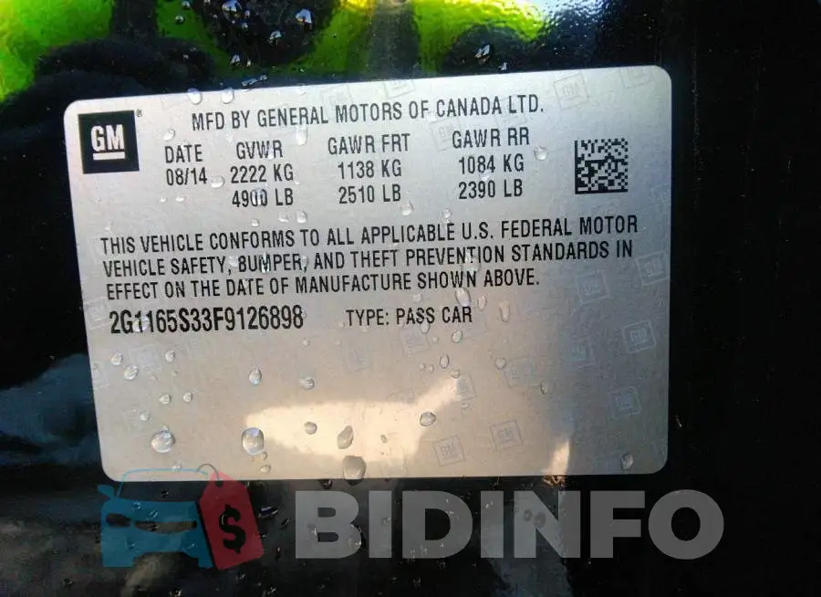 2G1165S33F9126898 Photo# 9