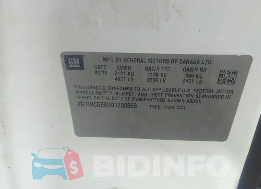 2G1WC5E33D1230863 Photo# 9