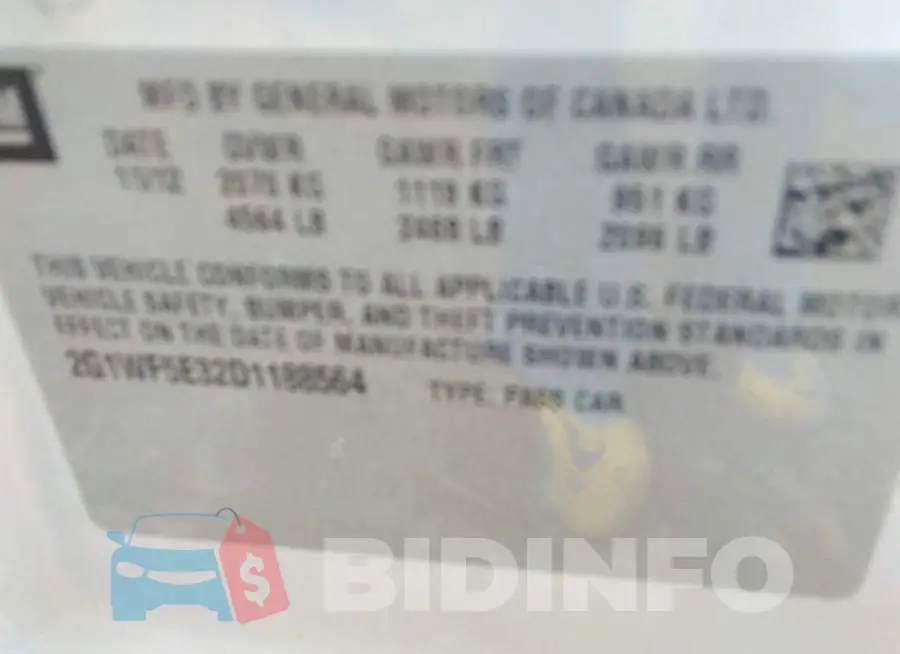 2G1WF5E32D1188564 Photo# 9