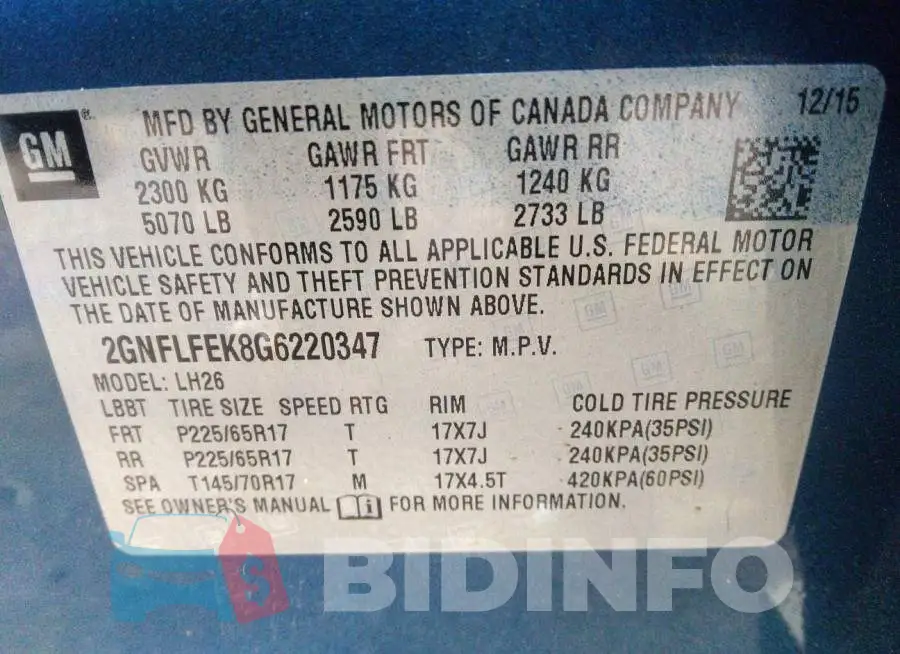 2GNFLFEK8G6220347 Photo# 9
