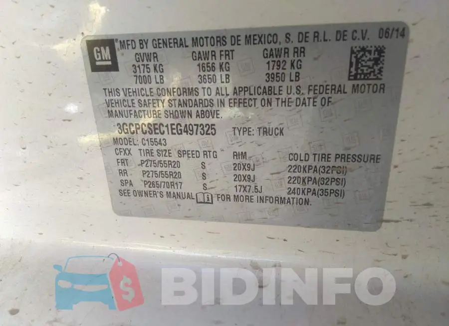3GCPCSEC1EG497325 Photo# 9