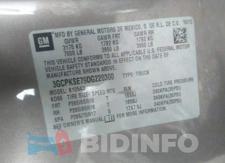 3GCPKSE79DG220300 Photo# 9