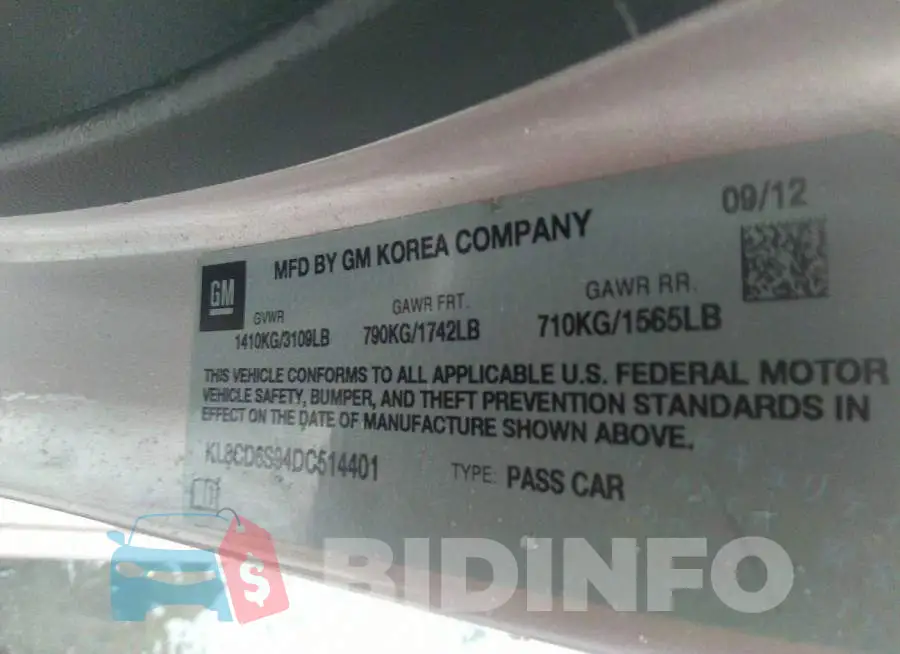 KL8CD6S94DC514401 Photo# 9