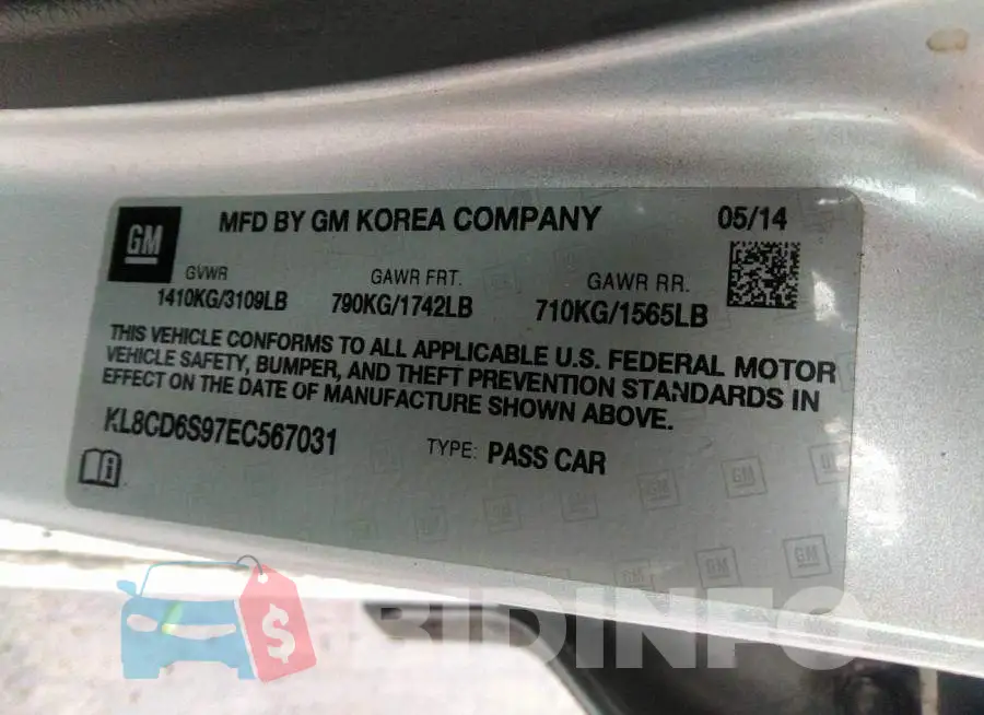 KL8CD6S97EC567031 Photo# 9