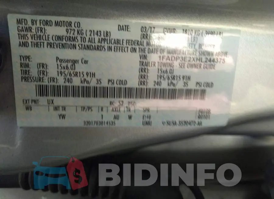 1FADP3E2XHL244375 Photo# 9