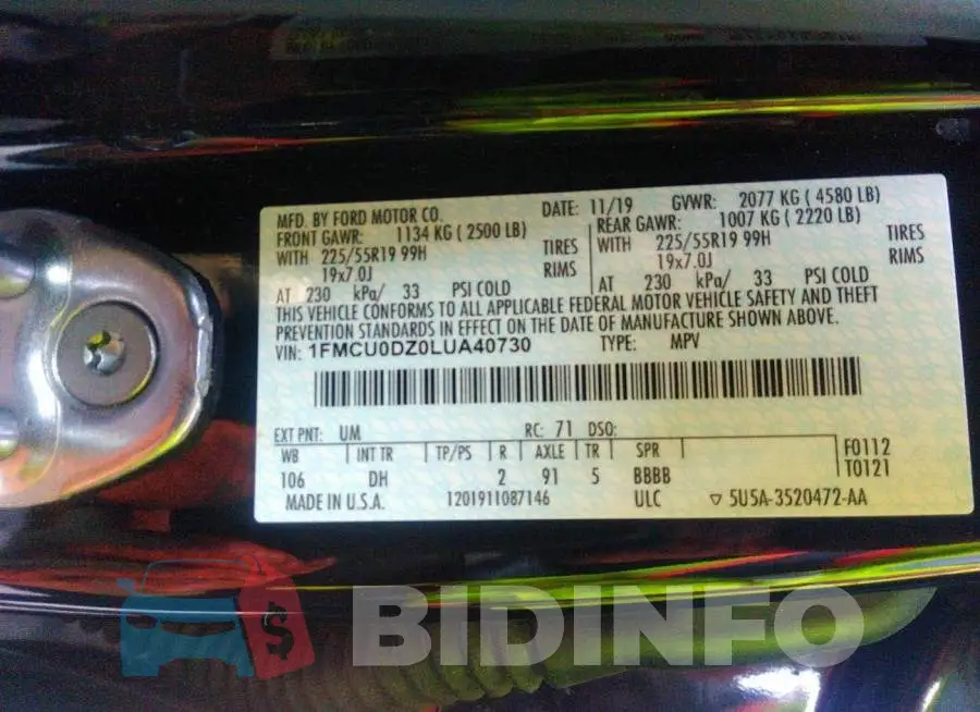 1FMCU0DZ0LUA40730 Photo# 9