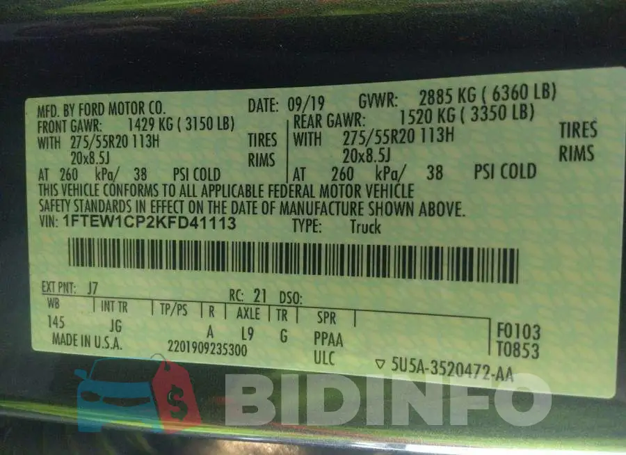 1FTEW1CP2KFD41113 Photo# 9