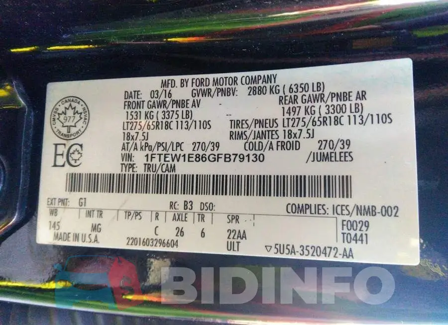 1FTEW1E86GFB79130 Photo# 9