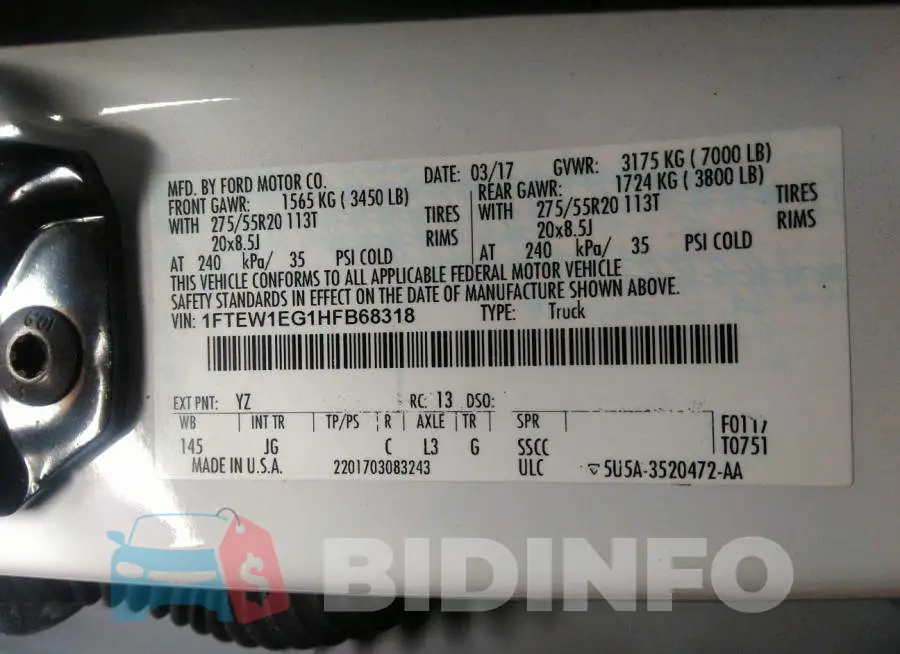 1FTEW1EG1HFB68318 Photo# 9