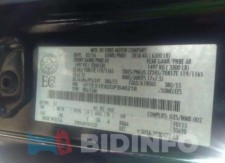 1FTEX1E82GFB46218 Photo# 9