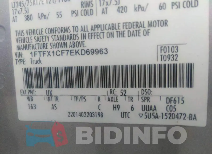 1FTFX1CF7EKD69963 Photo# 9