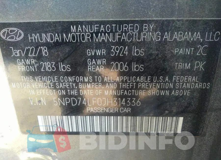 5NPD74LF0JH314336 Photo# 9
