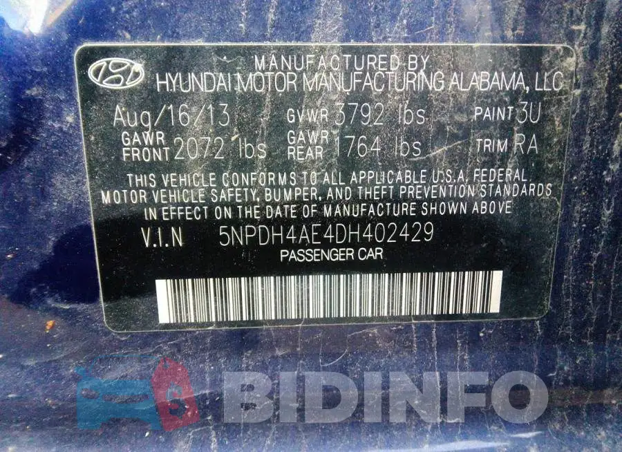 5NPDH4AE4DH402429 Photo# 9