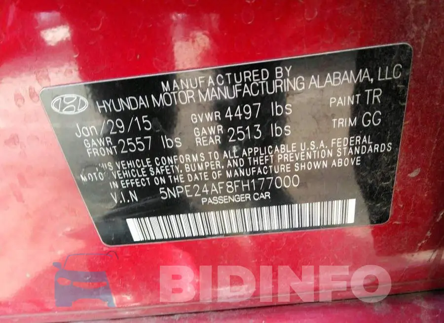 5NPE24AF8FH177000 Photo# 9