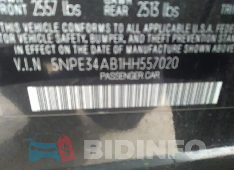 5NPE34AB1HH557020 Photo# 9