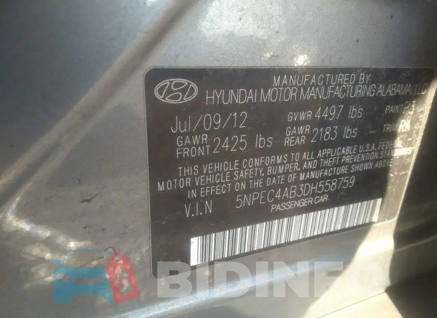 5NPEC4AB3DH558759 Photo# 9