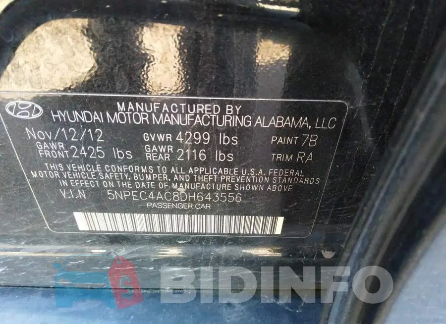 5NPEC4AC8DH643556 Photo# 9
