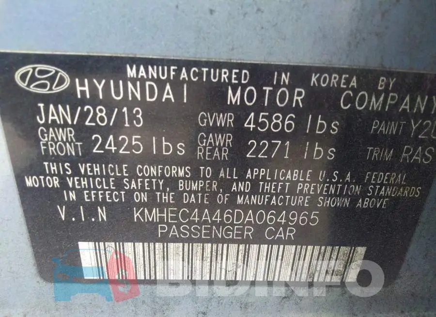 KMHEC4A46DA064965 Photo# 9