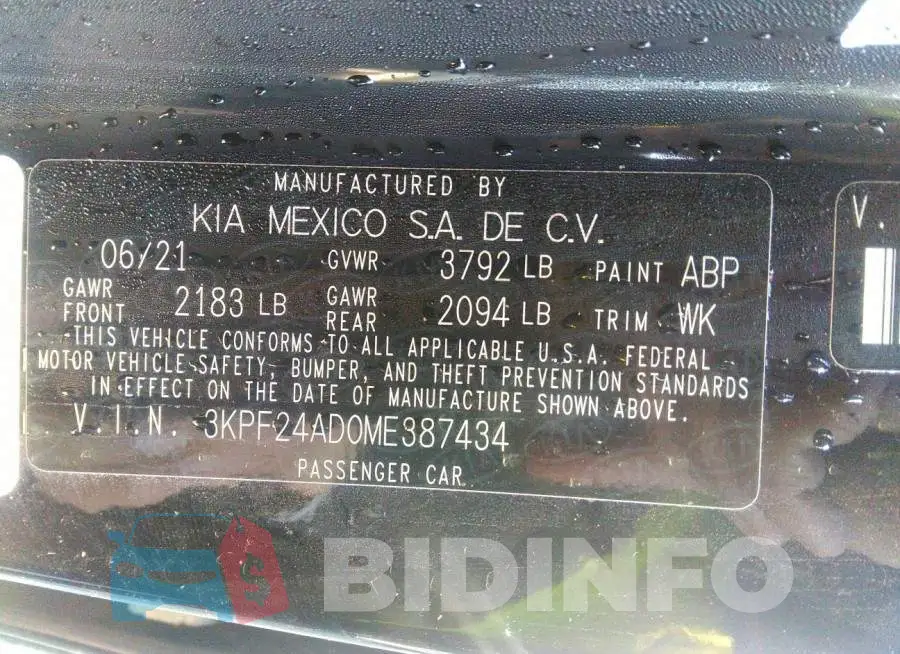 3KPF24AD0ME387434 Photo# 9
