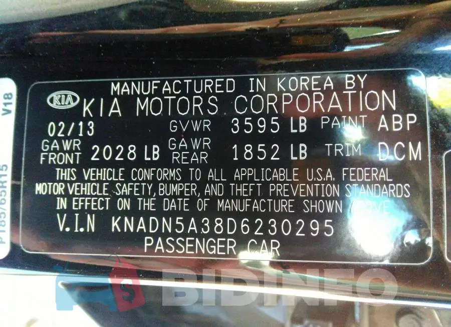 KNADN5A38D6230295 Photo# 9