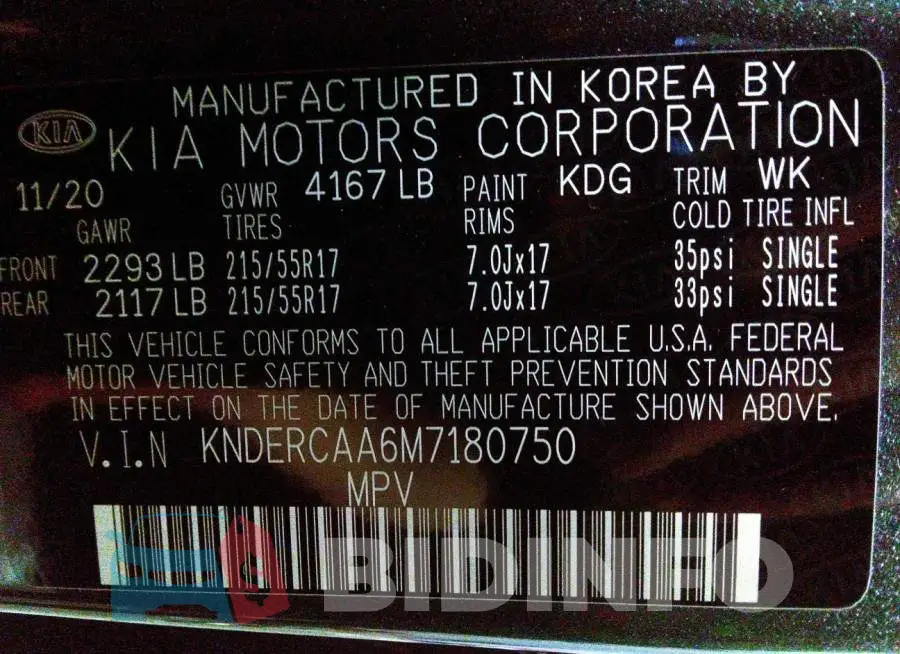 KNDERCAA6M7180750 Photo# 9