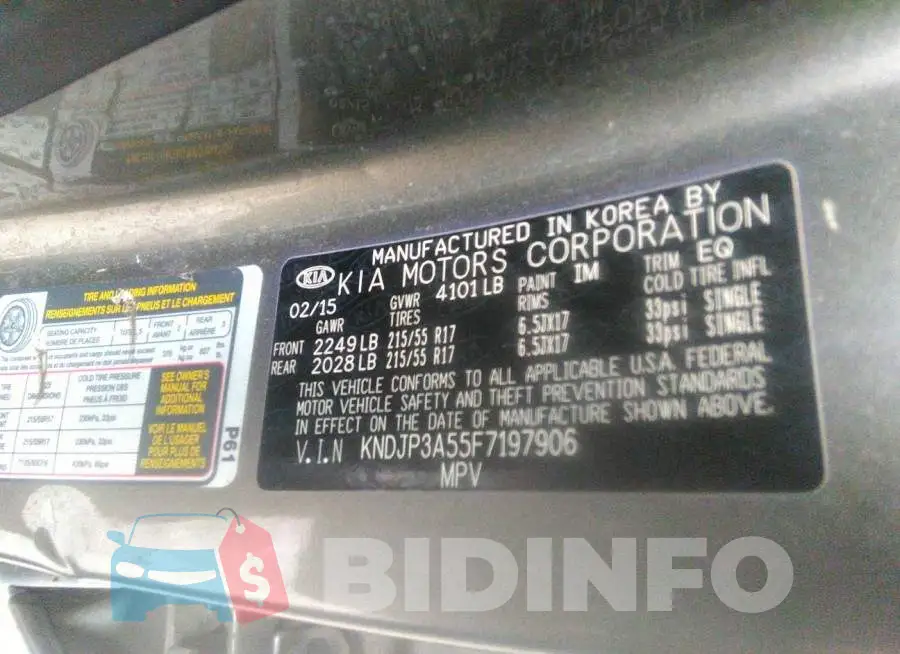 KNDJP3A55F7197906 Photo# 9