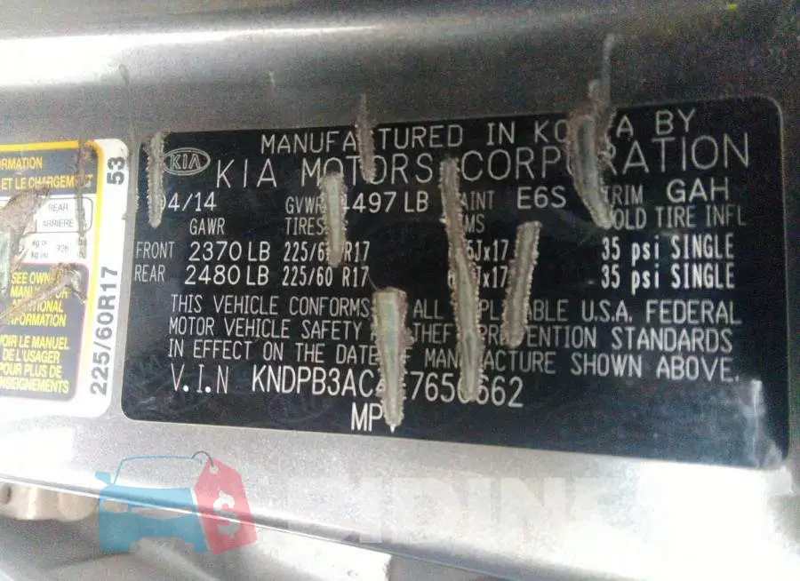 KNDPB3AC4E7650662 Photo# 9