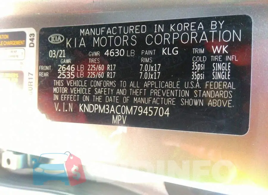 KNDPM3AC0M7945704 Photo# 9