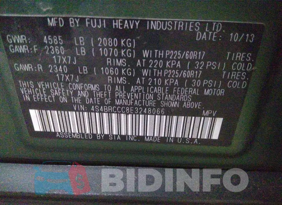 4S4BRCCC8E3248066 Photo# 9