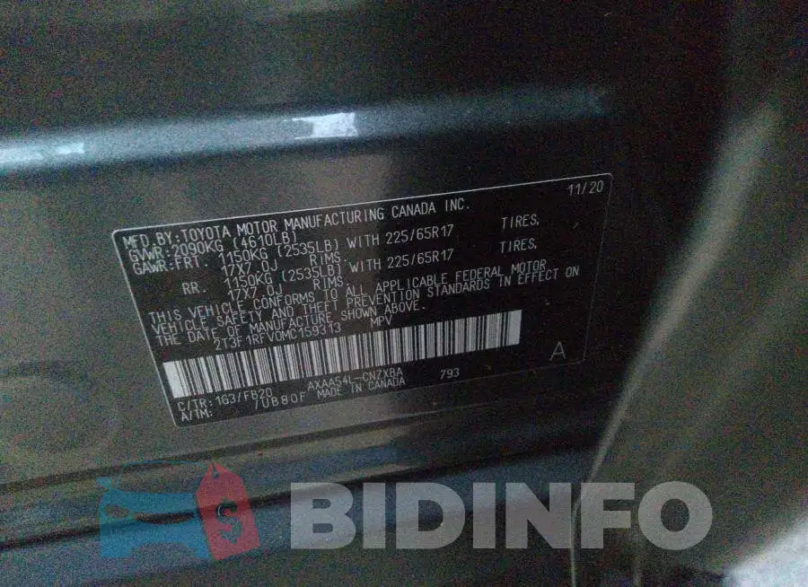 2T3F1RFV0MC159313 Photo# 9
