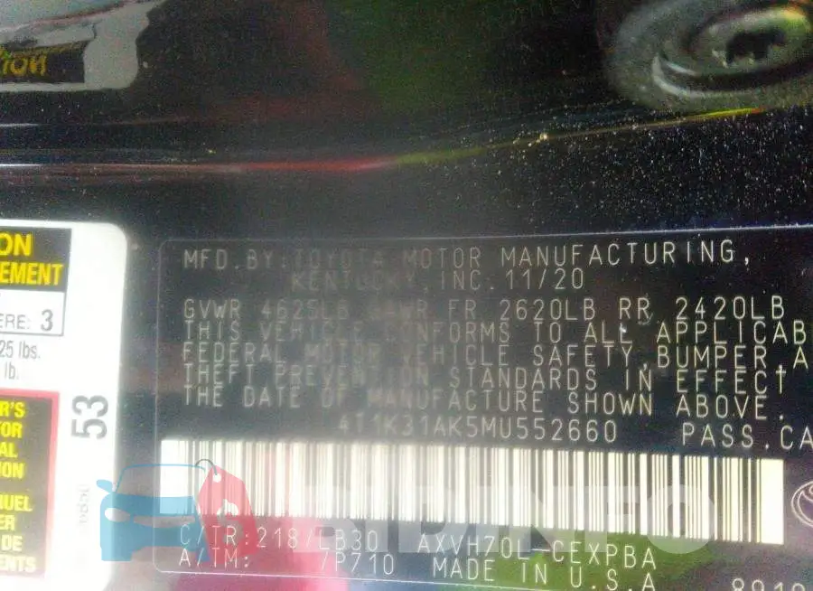 4T1K31AK5MU552660 Photo# 9