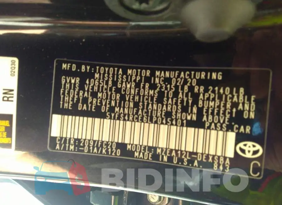 5YFS4RCE6LP045401 Photo# 9