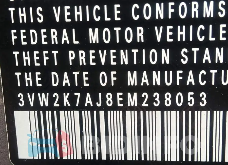 3VW2K7AJ8EM238053 Photo# 7
