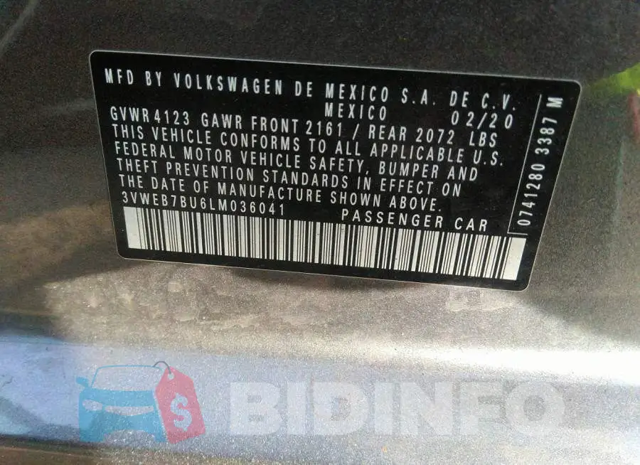 3VWEB7BU6LM036041 Photo# 9