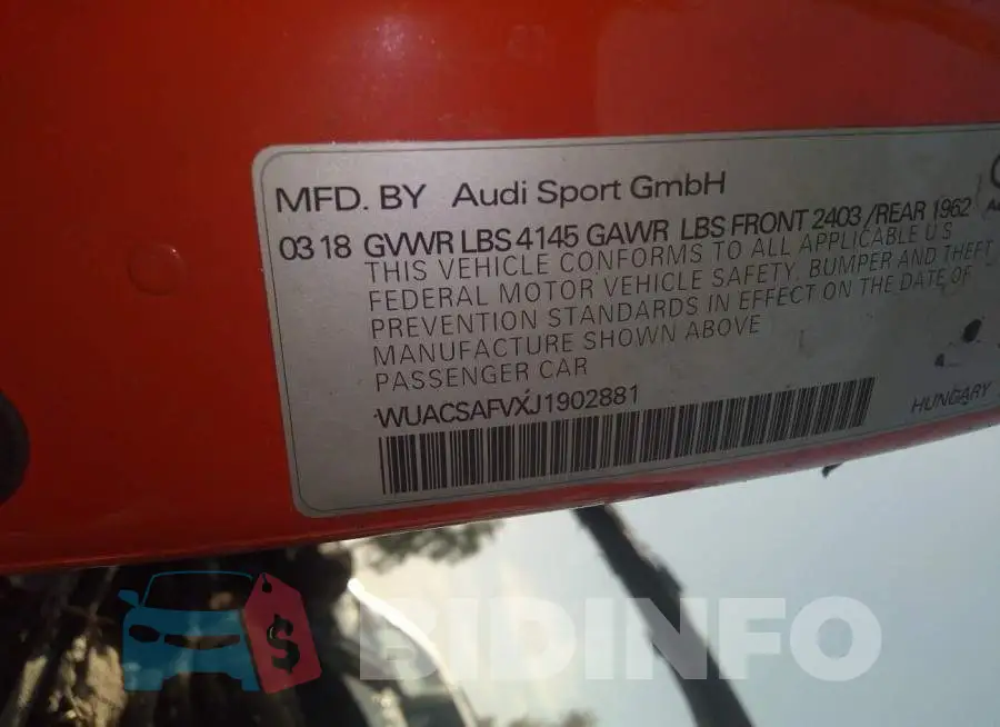 WUACSAFVXJ1902881 Photo# 9
