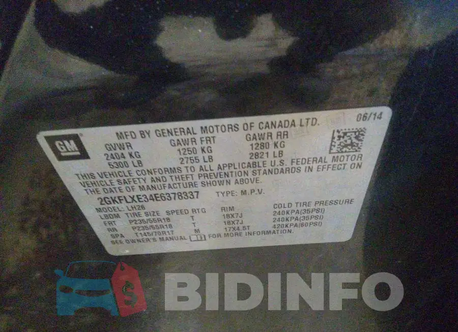 2GKFLXE34E6378337 Photo# 9