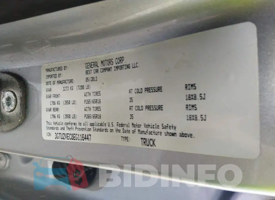 3GTU2VEC8EG116447 Photo# 9