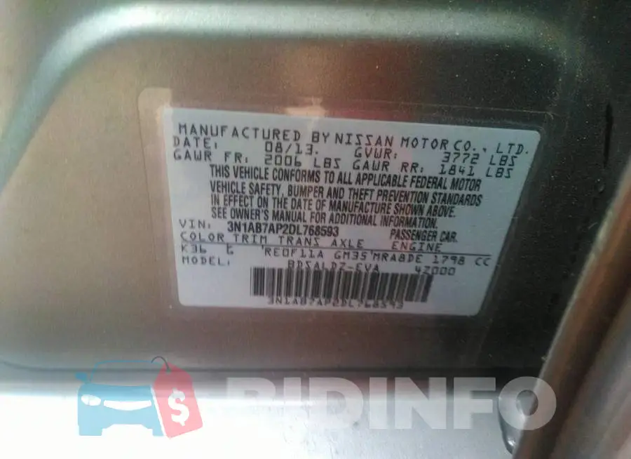 3N1AB7AP2DL768593 Photo# 9