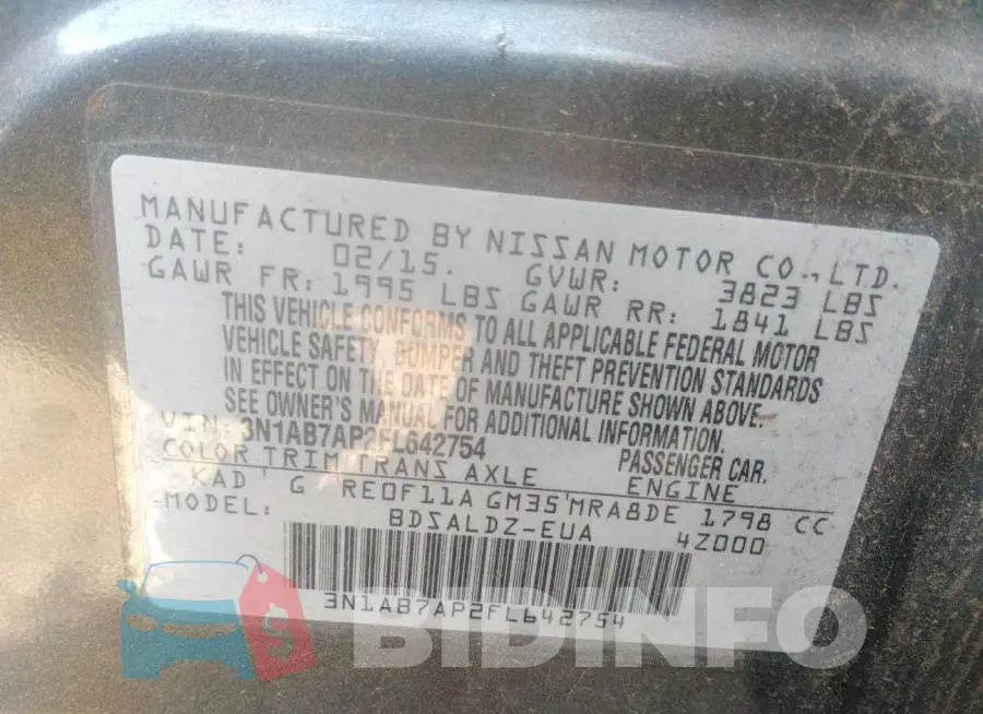 3N1AB7AP2FL642754 Photo# 9