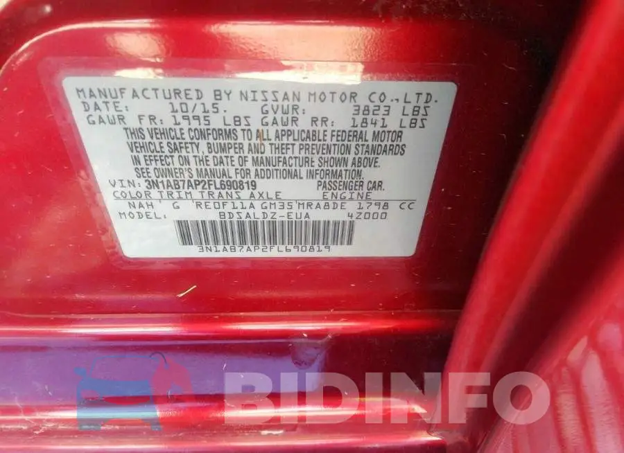 3N1AB7AP2FL690819 Photo# 9