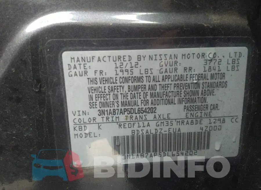 3N1AB7AP5DL654202 Photo# 9