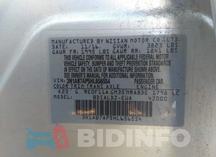 3N1AB7AP5HL656554 Photo# 9
