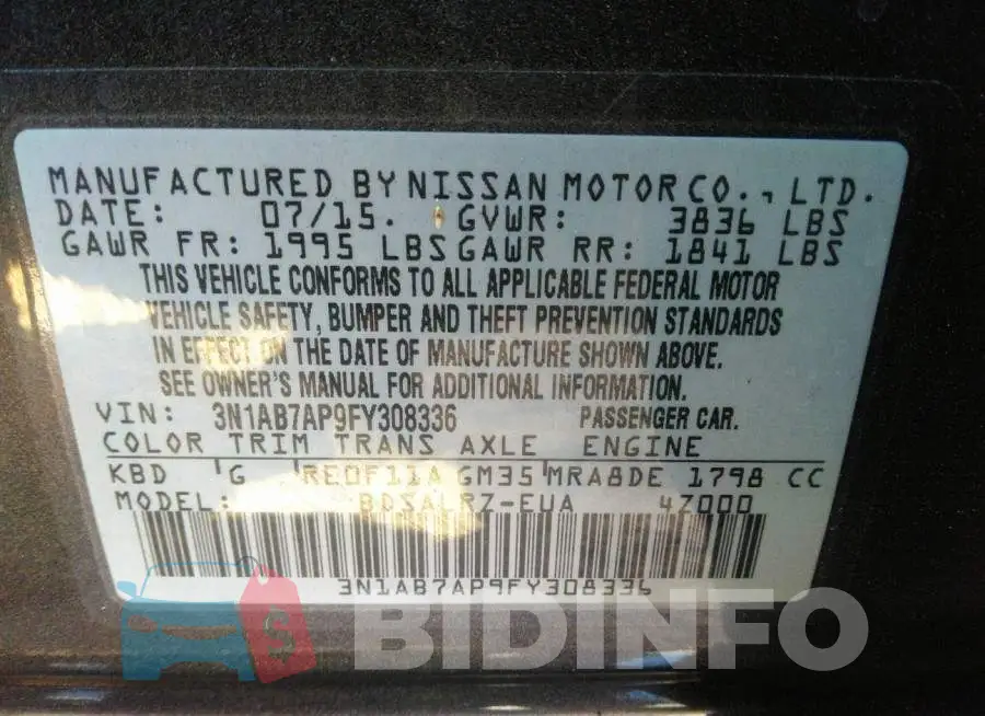 3N1AB7AP9FY308336 Photo# 9