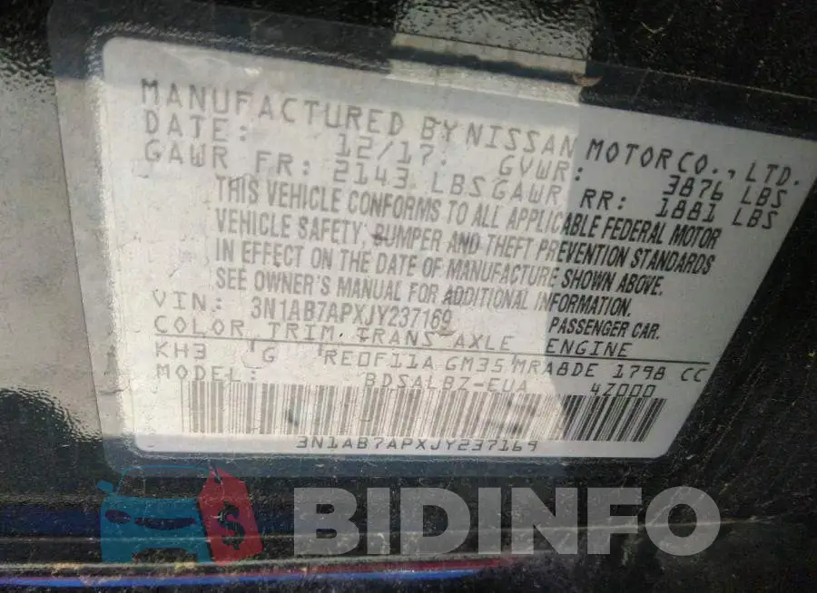 3N1AB7APXJY237169 Photo# 9