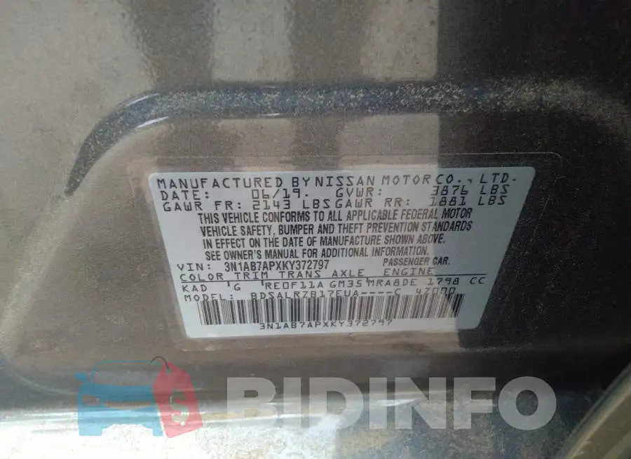3N1AB7APXKY372797 Photo# 9