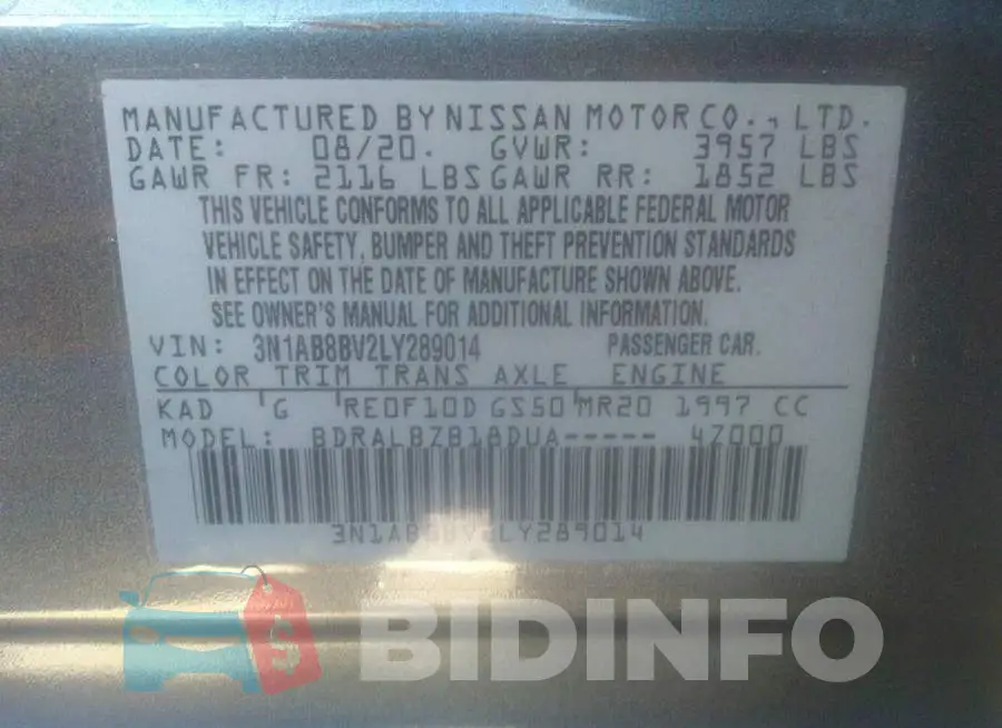 3N1AB8BV2LY289014 Photo# 9